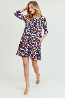 Women's Leopard Print A-Line Dress style 6