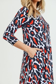 Women's Leopard Print A-Line Dress style 7
