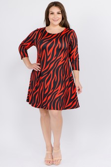 Women's Zebra Print A-Line Dress style 2