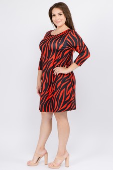 Women's Zebra Print A-Line Dress style 3