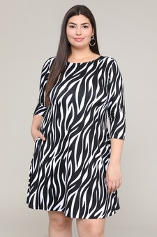 Women's Zebra Print A-Line Dress style 4