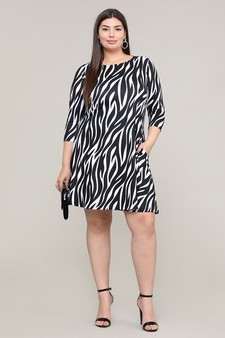 Women's Zebra Print A-Line Dress style 5