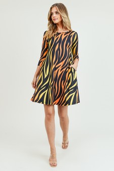 Women's Zebra Print A-Line Dress style 6