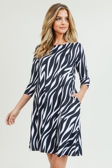Women's Zebra Print A-Line Dress style 3
