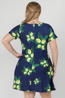 Women's Lots of Lemon Print Dress with Pockets style 3