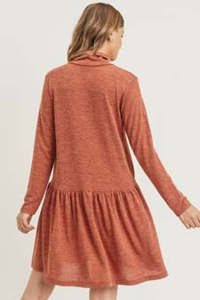 Women's Turtleneck Peplum Hem Sweater Dress style 6