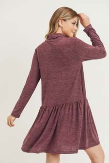 Women's Turtleneck Peplum Hem Sweater Dress style 6