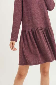 Women's Turtleneck Peplum Hem Sweater Dress style 9