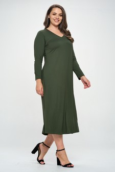 Women's V-Neck Maxi Dress with Pockets style 2