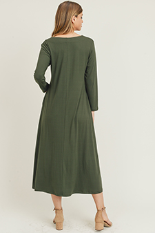 Women's V-Neck Maxi Dress with Pockets style 6