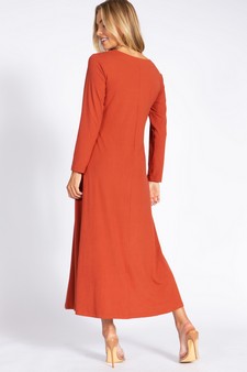 Women's V-Neck Maxi Dress with Pockets style 3