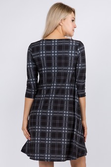 Women's Plaid A-Line Swing Dress (Large only) style 3