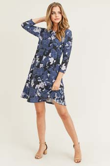 Women's Floral Blossom Dress with Pockets style 8