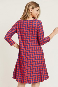 Women's Houndstooth 3/4 Sleeve Dress style 6