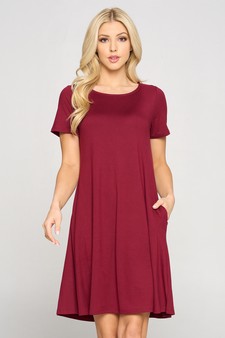 Women's Short Sleeve A-line Dress with Pockets style 2