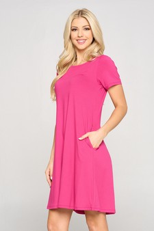 Women's Short Sleeve A-line Dress with Pockets style 2