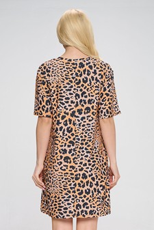 Lady's T-Shirt Leopard Print Dress style 4
