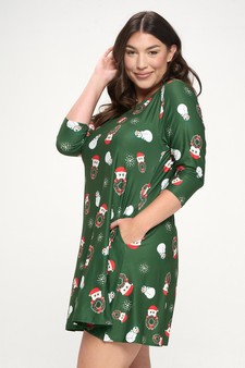 Women’s Holiday Cheer Print Christmas Dress style 2