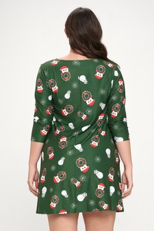 Women’s Holiday Cheer Print Christmas Dress style 3