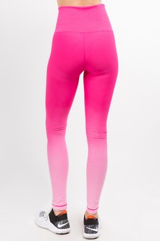 Women's Ombre Moto Ridge Detail High Performance Activewear Compression Leggings style 3