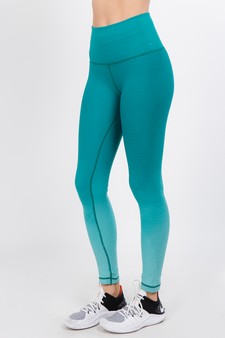 Women's Ombre Moto Ridge Detail High Performance Activewear Compression Leggings style 3