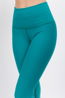 Women's Ombre Moto Ridge Detail High Performance Activewear Compression Leggings style 5