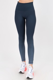Women's Ombre Moto Ridge Detail High Performance Activewear Compression Leggings style 2