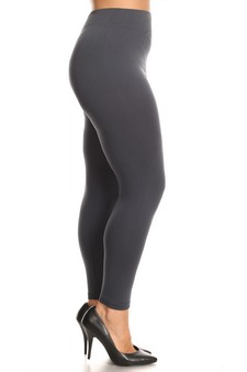 Plus Size Solid Color Seamless Fleece Lined Legging style 2