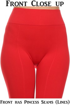Lady's Solid Color Seamless Leggings w/ Front Seameds style 2