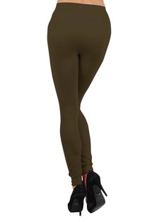 Solid Color Seamless Fleece Tights style 2