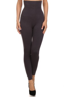 High Waist Cotton Compression Tights w French Terry style 2