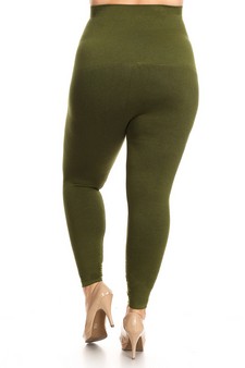 Plus Size Compression Tights w/ French Terry Li style 3