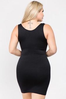 Women's Seamless Long Tank Slip Dress Black Co style 3