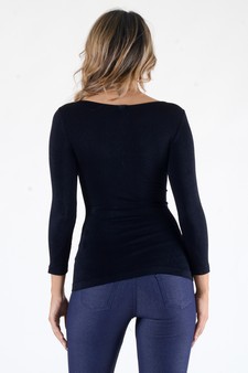 Lady's Seamless Long Sleeve Scoop Neck Top style 3