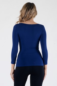 Lady's Seamless Long Sleeve Scoop Neck Top style 4