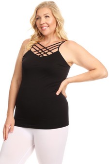 Womens Seamless Triple Criss-Cross Front Cami style 2