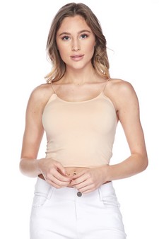 Lady's Seamless Skinny Strap Cropped Cami style 2