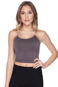 Lady's Seamless Skinny Strap Cropped Cami style 2