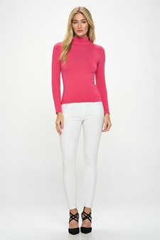 Women’s Bare Essential Seamless Mock Neck Long Sleeve Top style 5