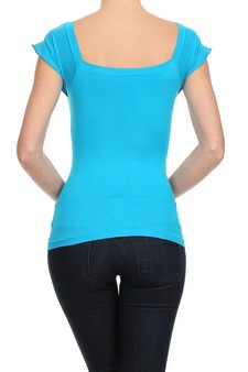Turquoise-Lady's Seamless Fashion Top style 5