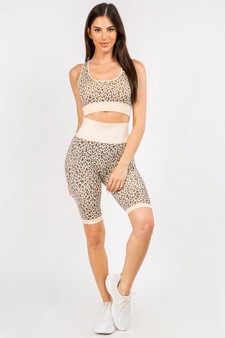 Active Cheetah Print Biker Shorts style 4