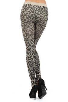 Lady's Desert Leopard Patterned Seamless Leggings style 2