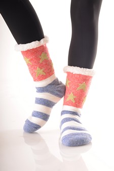 Women's Non-slip USA Flag Vintage Accent Slipper Socks style 7
