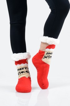Women's Non-slip Merry X-Mas Slipper Socks style 11