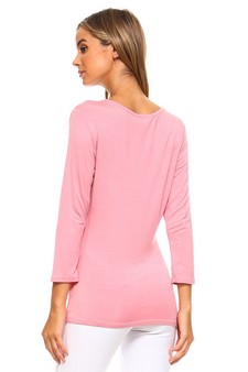 Solid ¾ Sleeve w/ Neck Tie Top style 3
