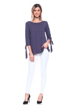 Cut Out Half Sleeve Tie Top style 4