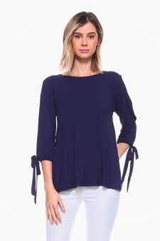 Cut Out Half Sleeve Tie Top style 2