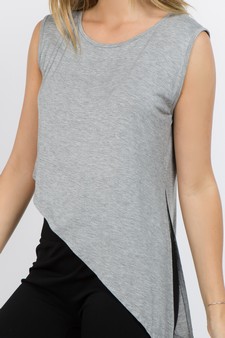 **NY ONLY**Women's Asymmetrical Hem Knit Athleisure Top style 5