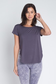 Women’s Knit Athleisure Top w/ Slashed-Back style 3