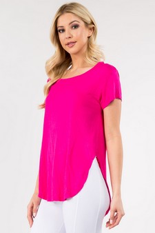 Women’s Knit Athleisure Top w/ Slashed-Back style 2